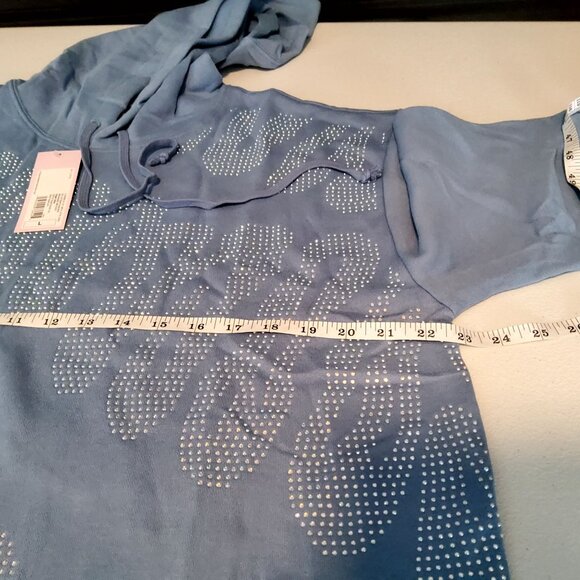 Wild Fable Blue Hoodie With Rhinestones Embellishment Size M Cotton/Polyester - Picture 4 of 12